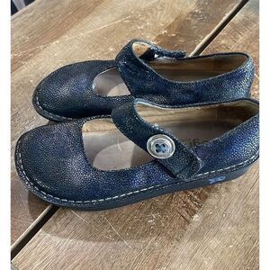 Alegria Paloma Blue Pebble Mary Jane Leather Comfort Shoes Women's Size 6